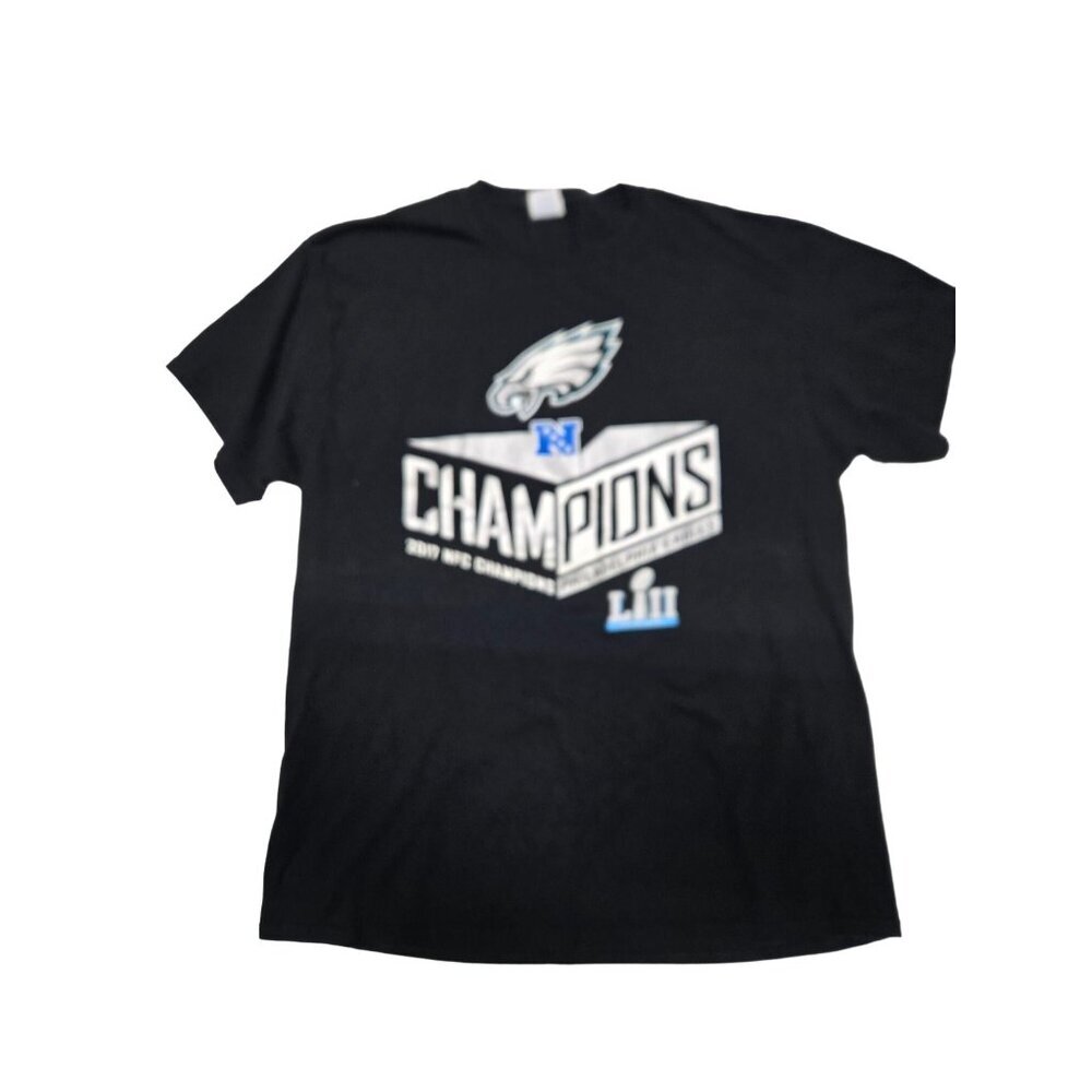 Philadelphia Eagles NFC Champions T-Shirt XL Black Port & Company 2017 LII Cotto